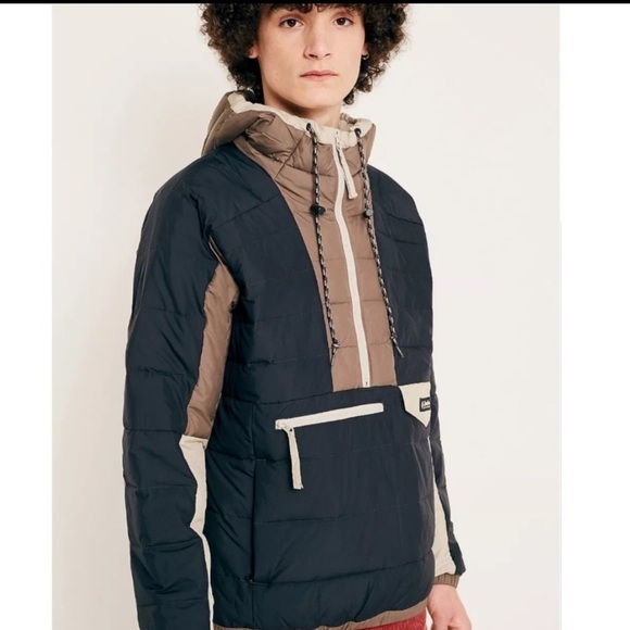 Columbia Black Brown Colorblock Anorak Jacket